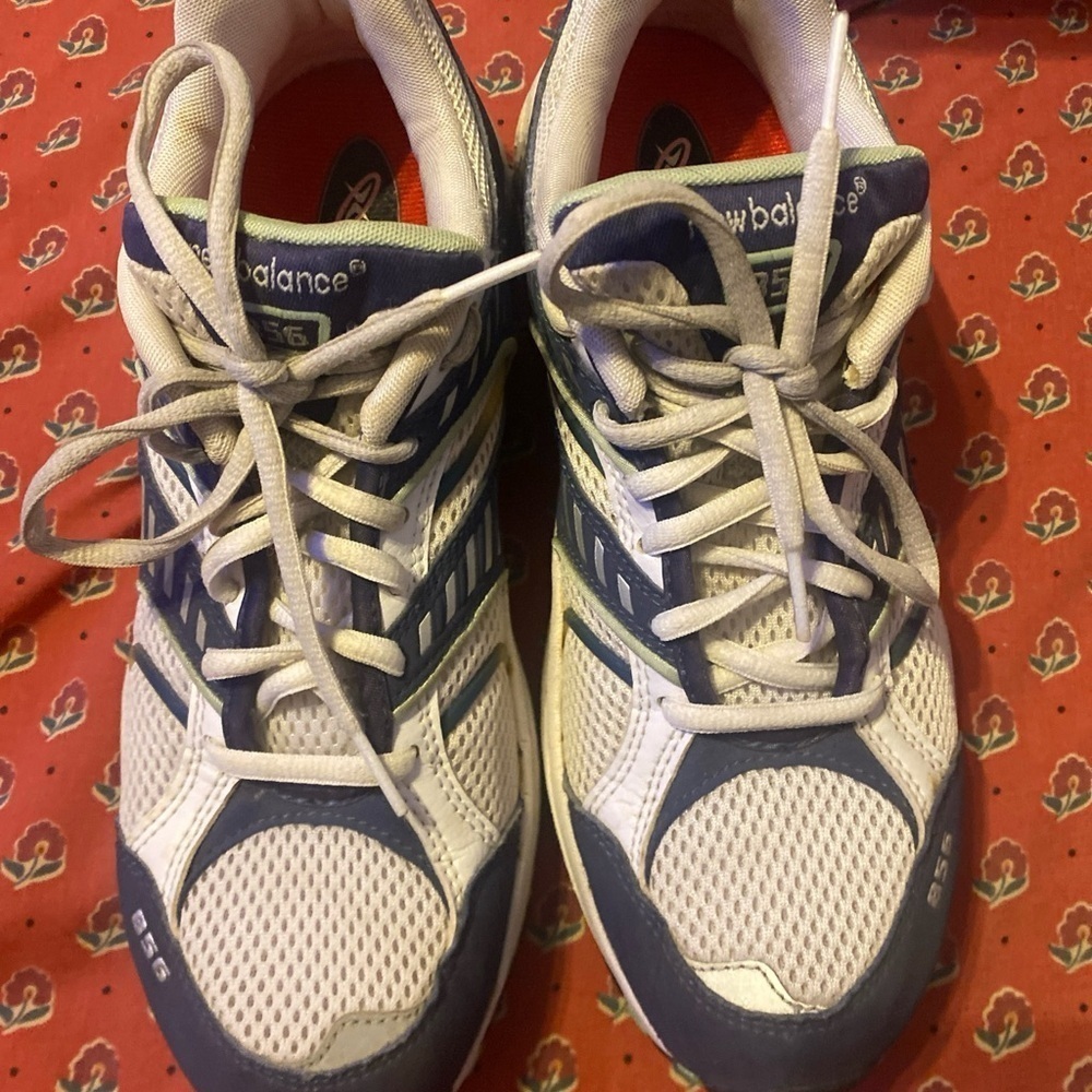 New Balance USA Mens 856 Rollbar White & Navy Casual Sneakers Size 9.5 XWIDE
